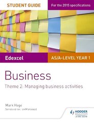Edexcel AS/A-level Year 1 Business Student Guide: Theme 2: Managing business   activities, Theme 2 цена и информация | Книги по экономике | 220.lv