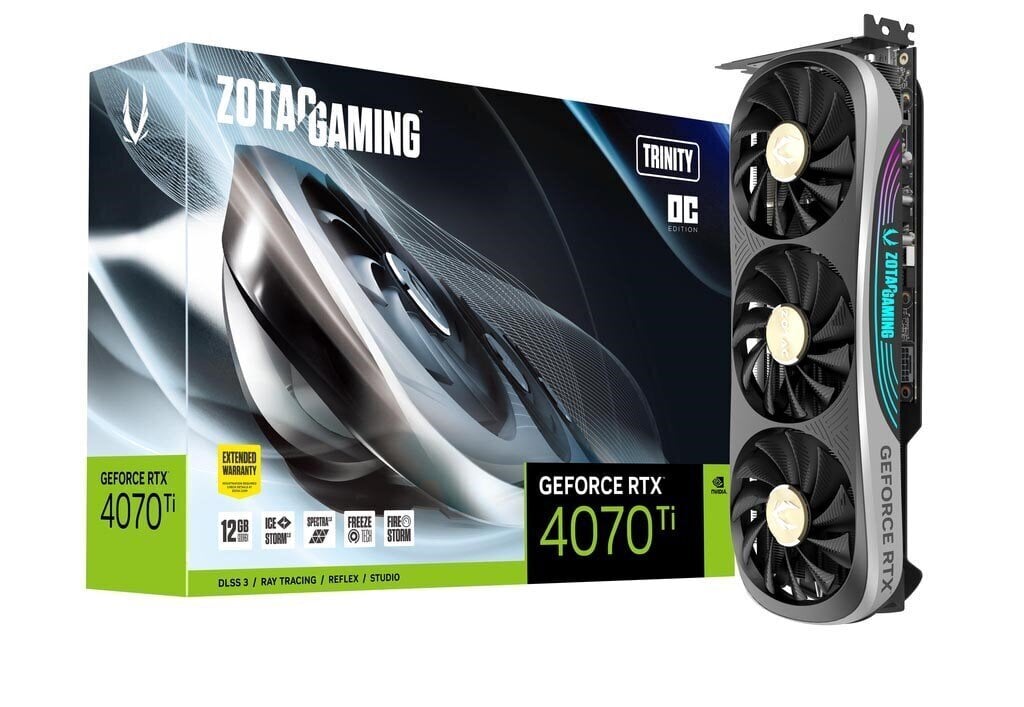 Zotac GAMING GeForce RTX 4070 Ti Trinity OC (ZT-D40710J-10P) cena un informācija | Videokartes (GPU) | 220.lv