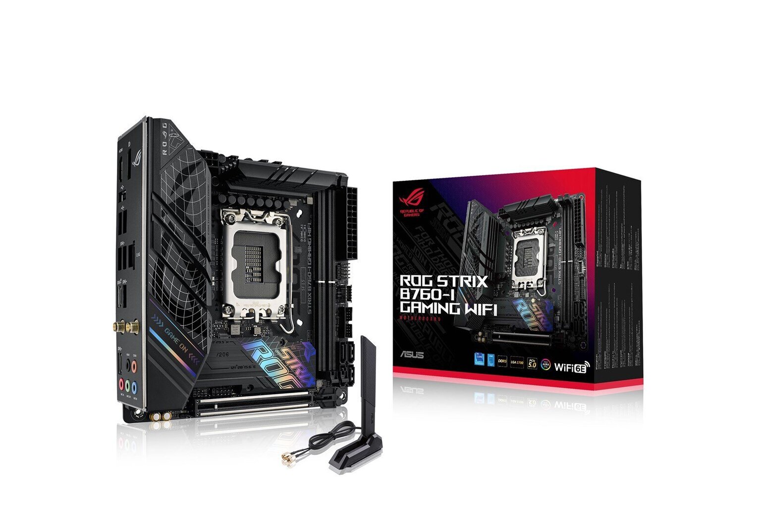 Asus ROG STRIX B760-I GAMING WIFI, Mini ITX, LGA1700, DDR5 cena un informācija | Mātesplates | 220.lv