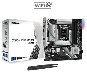 ASRock B760M Pro RS/D4 WIFI, Micro ATX, LGA1700, DDR4 цена и информация | Материнские платы	 | 220.lv