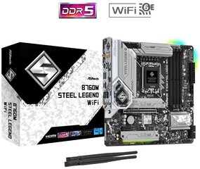 ASRock B760M Steel Legend WiFi, Micro ATX, LGA1700, DDR5 cena un informācija | Mātesplates | 220.lv