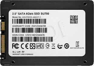 ADATA Ultimate SU700 (ASU700SS-480GT-C), 480GB цена и информация | Внутренние жёсткие диски (HDD, SSD, Hybrid) | 220.lv