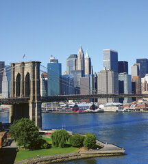 Fototapetes - Ņujorka un Bruklinas tilts 225x250 cm cena un informācija | Fototapetes | 220.lv
