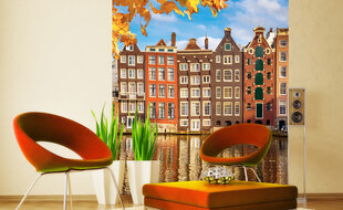Fototapetes - Mājas Amsterdamā 225x250 cm cena un informācija | Fototapetes | 220.lv