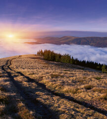 Фотообои - Восход солнца в горах  225х250 см цена и информация | Фотообои | 220.lv
