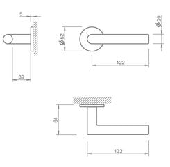 Durvju rokturu komplekts Tupai 4002 R5S цена и информация | Дверные ручки | 220.lv