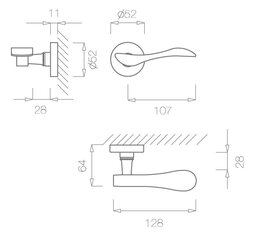 Durvju rokturu komplekts Tupai 940 R ar WC grozāmo komplektu цена и информация | Дверные ручки | 220.lv