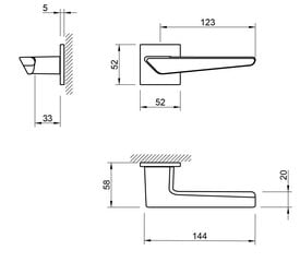 Durvju rokturu komplekts Tupai 4154 Q5S ar WC grozāmo цена и информация | Дверные ручки | 220.lv