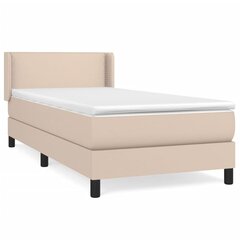 vidaXL atsperu gulta ar matraci, kapučīno, 80x200 cm, mākslīgā āda цена и информация | Кровати | 220.lv