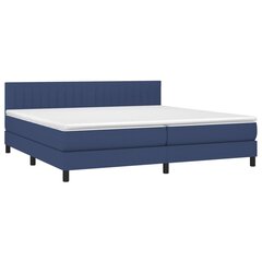 vidaXL atsperu gultas rāmis ar matraci, zils audums, 200x200 cm cena un informācija | Gultas | 220.lv