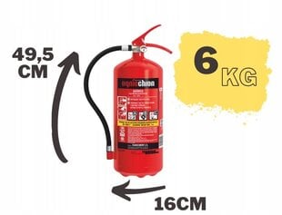 Pulvera ugunsdzēšamais aparāts 6KG ABC cena un informācija | Ugunsdzēšamie aparāti | 220.lv