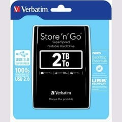 Cietais disks Verbatim STORE 'N' GO 2 TB cena un informācija | Verbatim TV un Sadzīves tehnika | 220.lv
