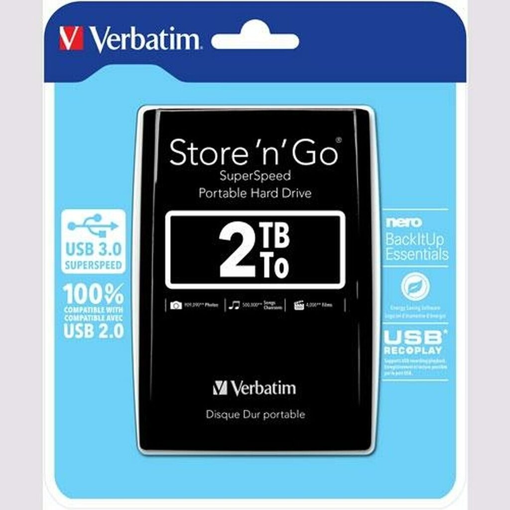 Cietais disks Verbatim STORE 'N' GO 2 TB цена и информация | Ārējie cietie diski | 220.lv