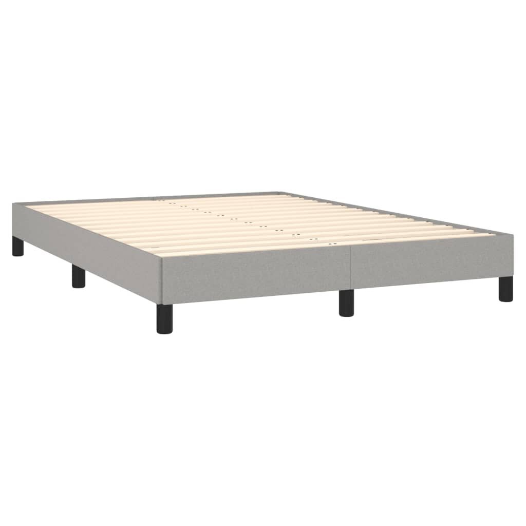 vidaXL atsperu gultas rāmis ar matraci, gaiši pelēks audums, 140x200cm цена и информация | Gultas | 220.lv