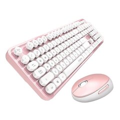 Bezvadu tastatūra + peles komplekts MOFII Sweet 2.4G (balts-rozā) цена и информация | Клавиатуры | 220.lv