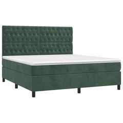 vidaXL atsperu gulta ar matraci, tumši zaļš samts, 180x200 cm цена и информация | Кровати | 220.lv