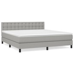vidaXL atsperu gulta ar matraci, gaiši pelēks audums, 180x200 cm цена и информация | Кровати | 220.lv