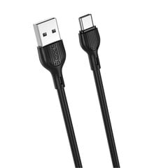 XO cable NB200 USB - USB-C 1,0m 2.1A black cena un informācija | Kabeļi un vadi | 220.lv