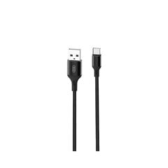 XO cable NB143 USB - USB-C 2,0 m 2,4A black cena un informācija | Kabeļi un vadi | 220.lv
