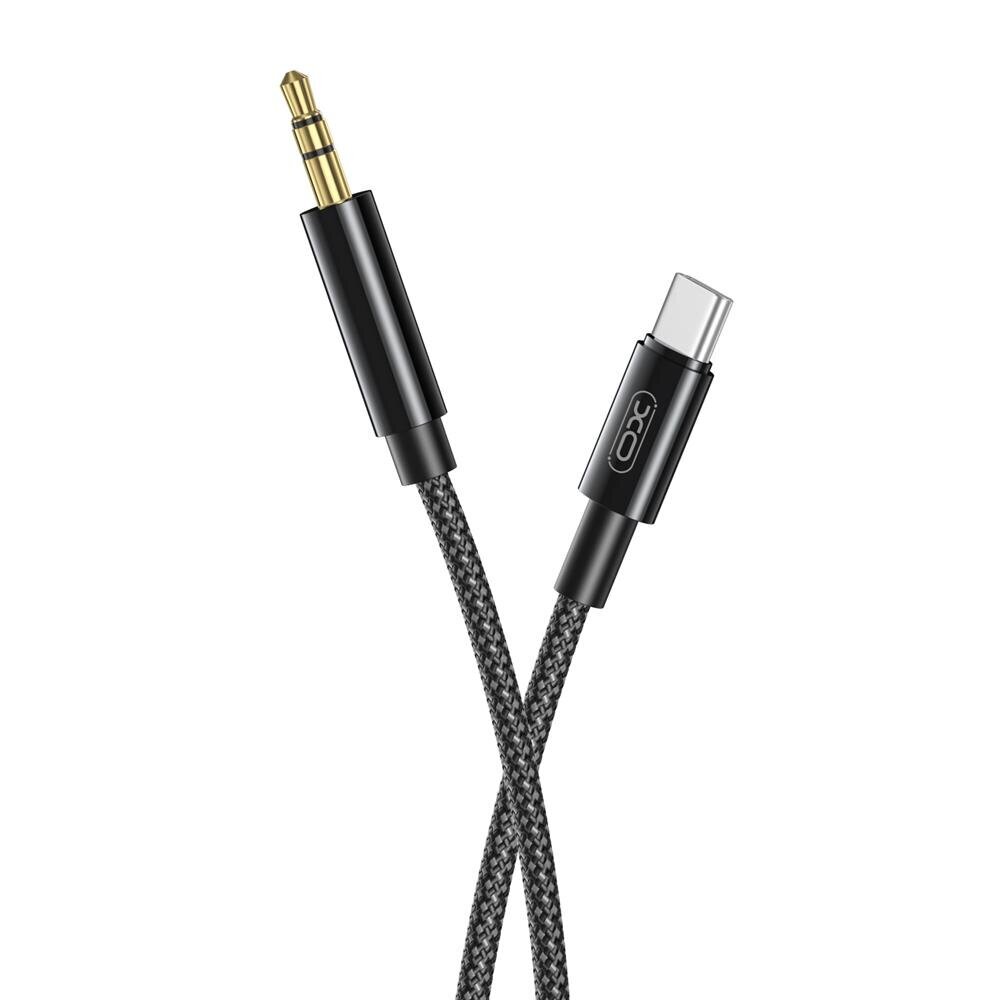 XO cable audio NB-R211B USB-C - jack 3,5mm 1,0 m black цена и информация | Kabeļi un vadi | 220.lv