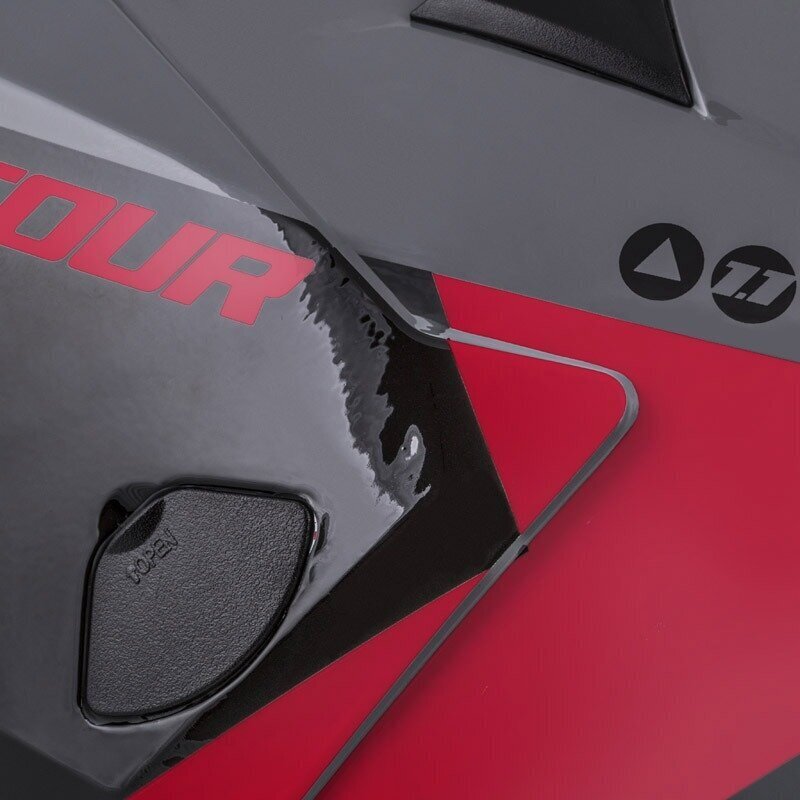 Moto ķivere Cassida, Tour 1.1, pelēka/sarkana/melna, XXL izmērs cena un informācija | Moto ķiveres | 220.lv
