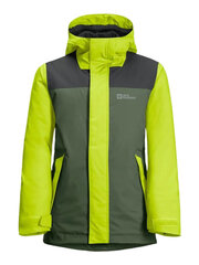 Viesjaka JACK WOLFSKIN Icy Mountain K, zaļa цена и информация | Куртки, пальто для девочек | 220.lv