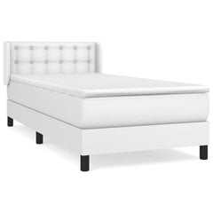 vidaXL atsperu gulta ar matraci, balta, 80x200 cm, mākslīgā āda цена и информация | Кровати | 220.lv