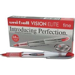 Liquid ink ballpoint pen Uni-Ball Vision Elite UB-200 Красный 12 штук цена и информация | Письменные принадлежности | 220.lv