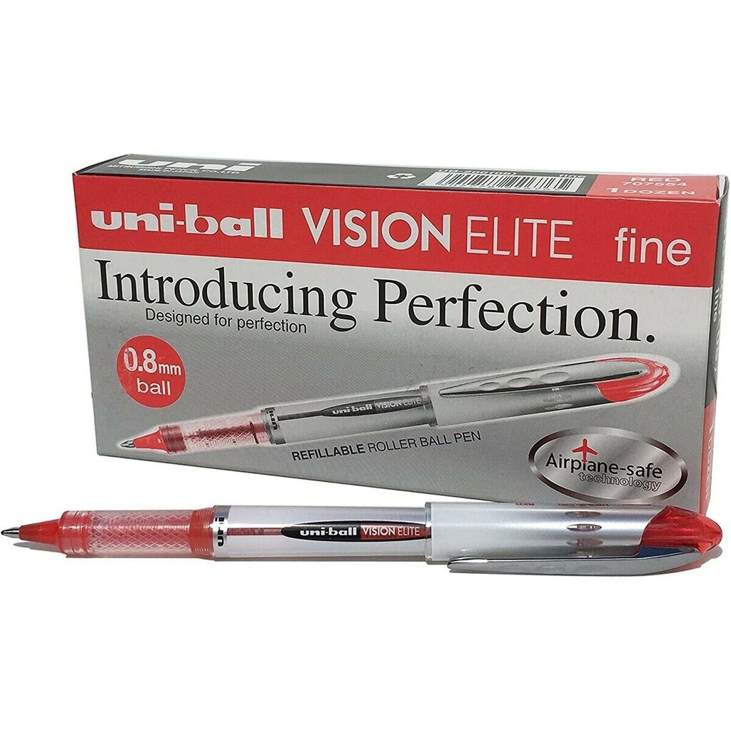 Pildspalva Uni-Ball Vision Elite UB-200 Sarkans 12 gb. цена и информация | Rakstāmpiederumi | 220.lv