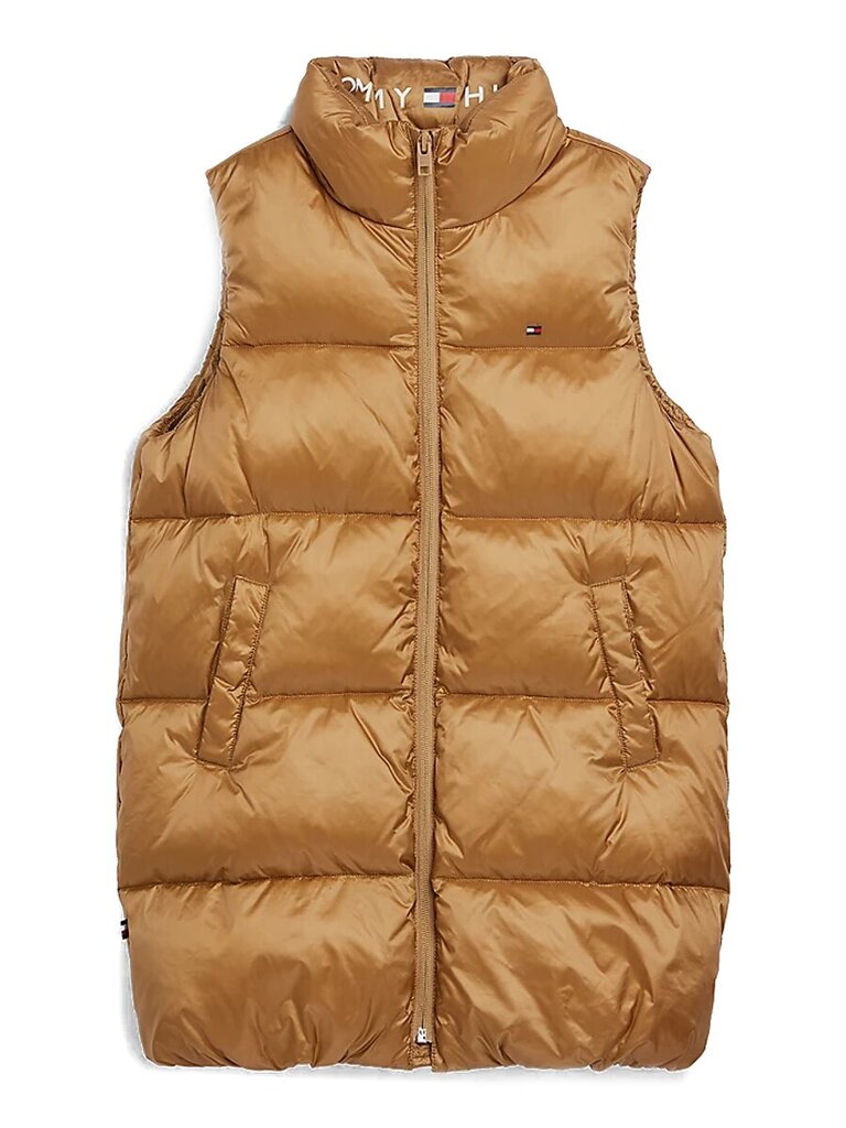 Veste TOMMY HILFIGER Shiny Puffer Khaki цена и информация | Jakas, džemperi, žaketes, vestes meitenēm | 220.lv