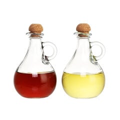 Oil and Vinegar Set DKD Home Decor Stikls Caurspīdīgs Korķis 2 Daudzums (9 x 9 x 14,5 cm) (230 ml) cena un informācija | Garšvielu trauki, dzirnaviņas | 220.lv