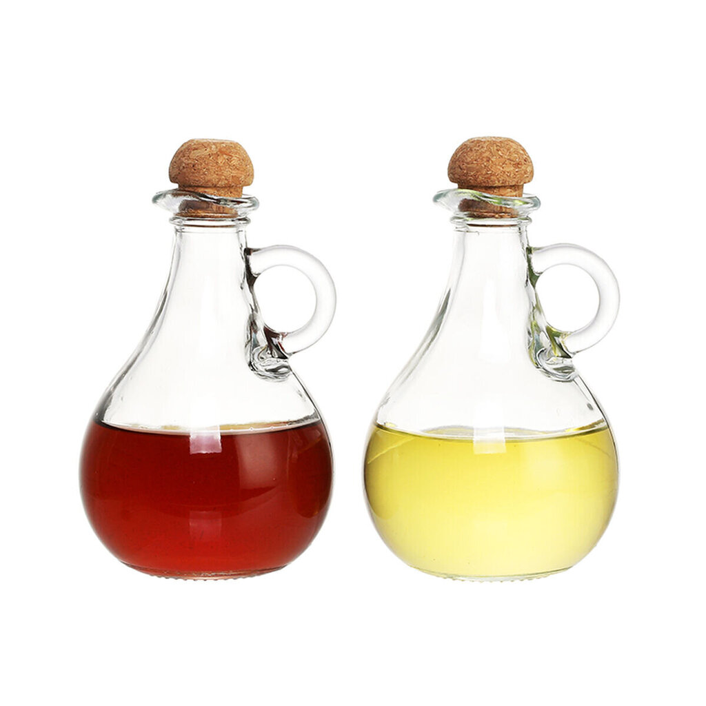 Oil and Vinegar Set DKD Home Decor Stikls Caurspīdīgs Korķis 2 Daudzums (9 x 9 x 14,5 cm) (230 ml) цена и информация | Garšvielu trauki, dzirnaviņas | 220.lv