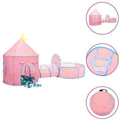 Rotaļu telts ar 250 bumbiņām, rozā, 301x120x128cm цена и информация | Детские игровые домики | 220.lv