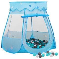 Spēļu telts ar 250 bumbiņām, zila, 102x102x82cm цена и информация | Детские игровые домики | 220.lv