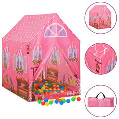 Rotaļu telts ar 250 bumbiņām, rozā, 69x94x104cm цена и информация | Детские игровые домики | 220.lv