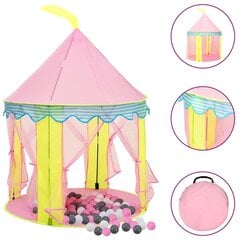 Rotaļu telts ar 250 bumbiņām, rozā, 100x100x127cm cena un informācija | Bērnu rotaļu laukumi, mājiņas | 220.lv