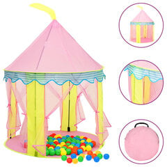 Rotaļu telts ar 250 bumbiņām, rozā, 100x100x127cm cena un informācija | Bērnu rotaļu laukumi, mājiņas | 220.lv