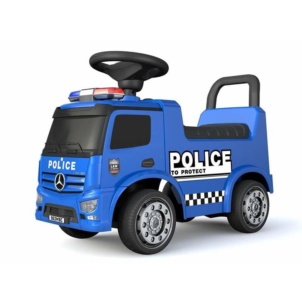 Stumjama bērnu automašīna Injusa Mercedes Police, zila цена и информация | Rotaļlietas zīdaiņiem | 220.lv