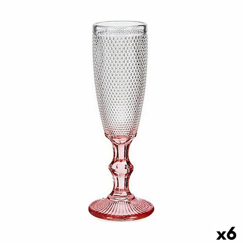 Šampanieša glāze Rozā Caurspīdīgs Stikls 6 gb. (180 ml) cena un informācija | Glāzes, krūzes, karafes | 220.lv