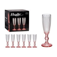 Šampanieša glāze Rozā Caurspīdīgs Stikls 6 gb. (180 ml) cena un informācija | Glāzes, krūzes, karafes | 220.lv