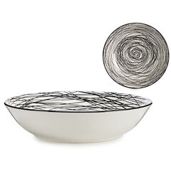 Dziļais šķīvis Strīpas Porcelāns Melns Balts 6 gb. (20 x 4,7 x 20 cm) цена и информация | Посуда, тарелки, обеденные сервизы | 220.lv