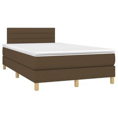 vidaXL atsperu gultas rāmis ar matraci, tumši brūna, 120x200cm, audums cena un informācija | Gultas | 220.lv