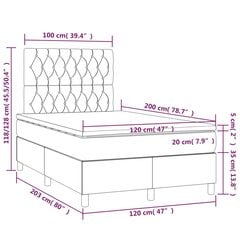 vidaXL atsperu gultas rāmis ar matraci, melns audums, 120x200 cm cena un informācija | Gultas | 220.lv