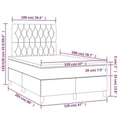 vidaXL atsperu gultas rāmis ar matraci, krēmkrāsas, 120x200 cm, audums цена и информация | Кровати | 220.lv