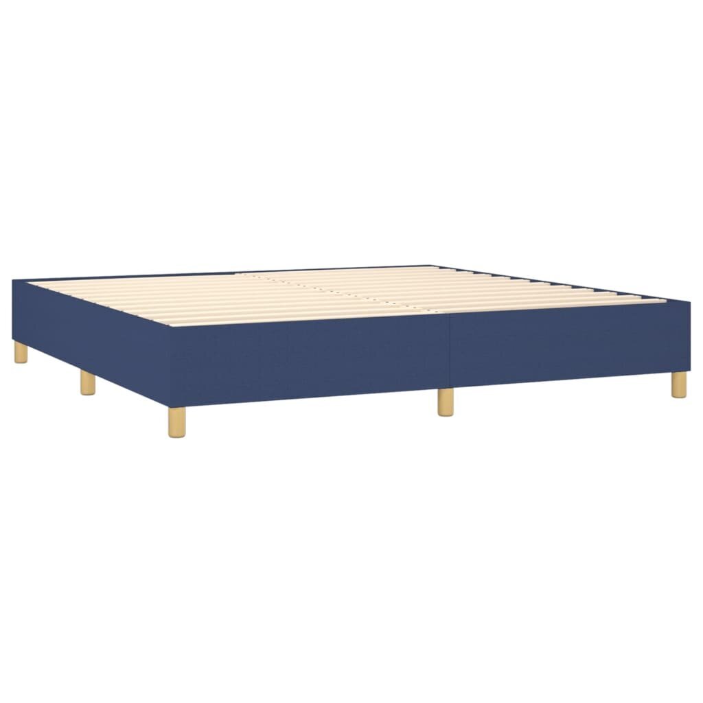vidaXL atsperu gultas rāmis ar matraci, zils audums, 200x200 cm цена и информация | Gultas | 220.lv
