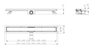 Dušas kanāls Sleek 50cm cena un informācija | Dušas trapi | 220.lv