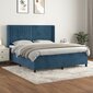 vidaXL atsperu gulta ar matraci, tumši zils samts, 160x200 cm цена и информация | Gultas | 220.lv
