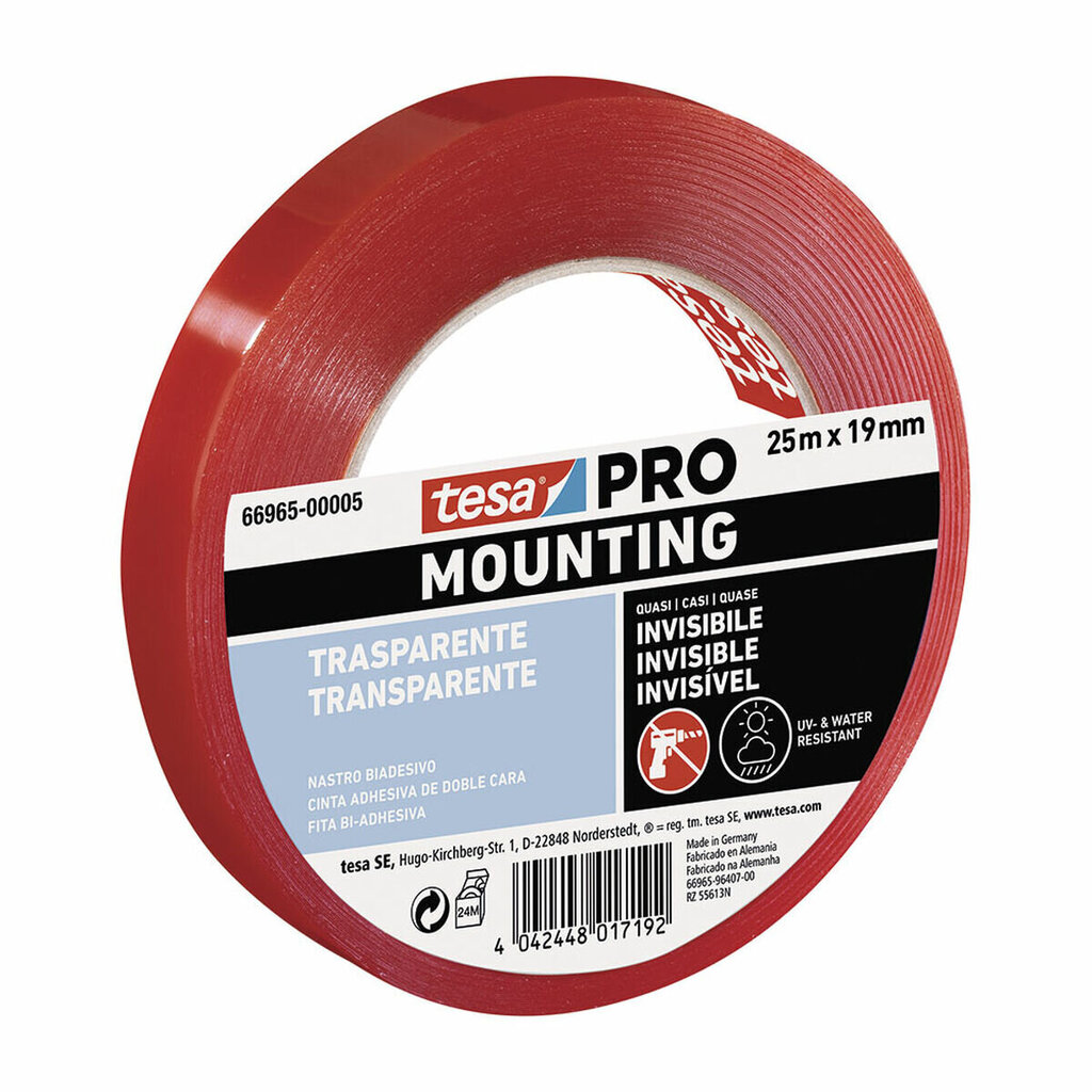 "Līmlente TESA Mounting Pro Abpusējs 19 mm x 25 m cena un informācija | Rokas instrumenti | 220.lv