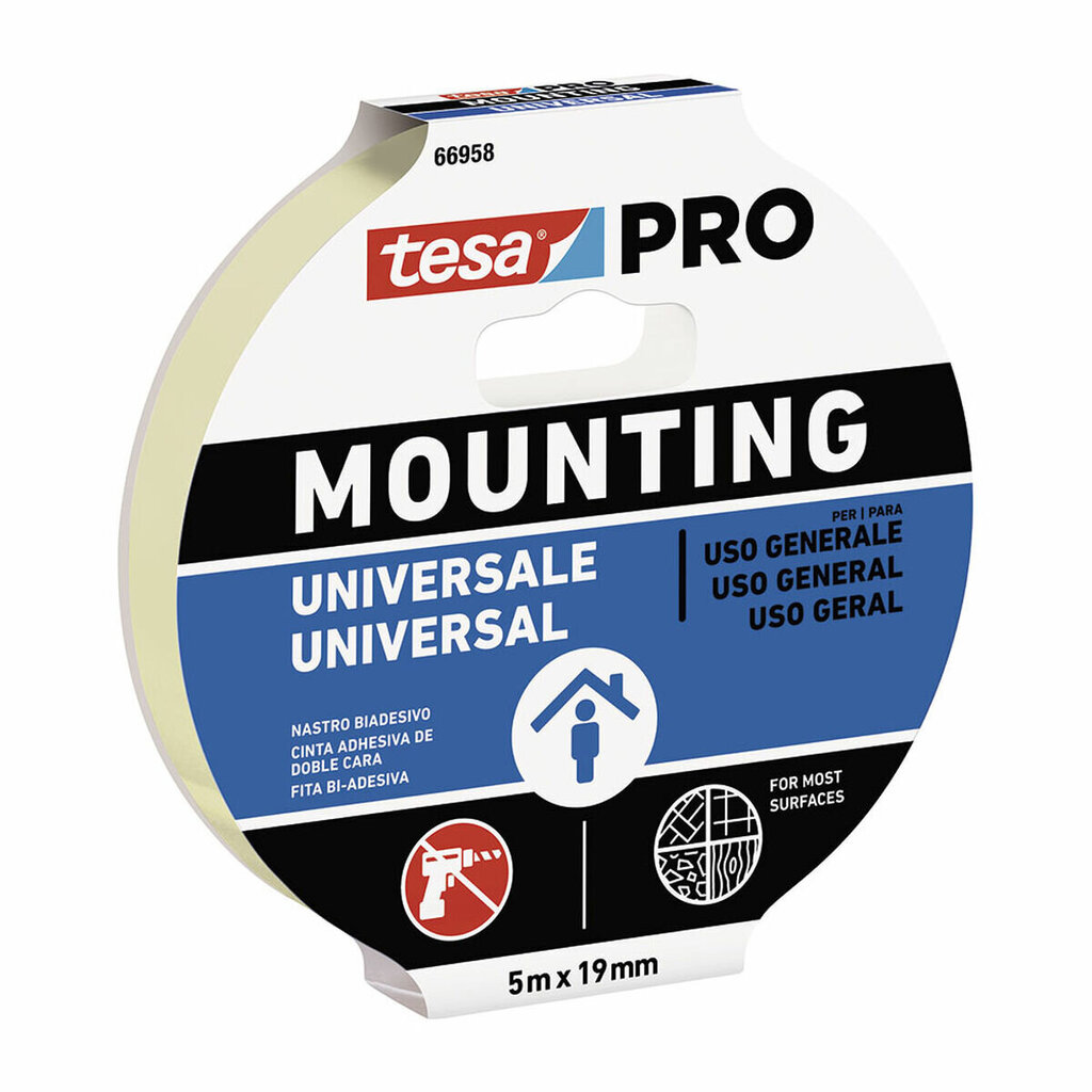 "Līmlente TESA Mounting Pro Abpusējs 19 mm x 5 m cena un informācija | Rokas instrumenti | 220.lv