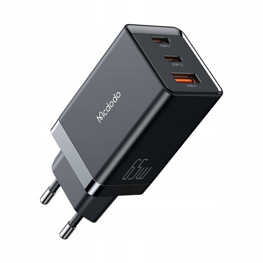 Адаптер Зарядное устройство для телефонов Mcdodo, GaN 5 PRO, быстрая  зарядка, USB-C, USB-A, 65 Вт, кабель в комплекте, черный, CH-1542 цена |  220.lv